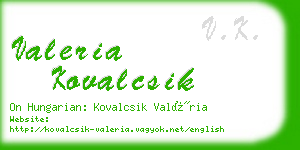 valeria kovalcsik business card